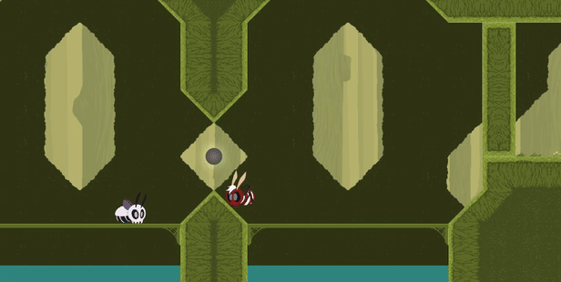 Robin uses their camera to find a hidden alcove with a moth. The screen cuts. They use their camera again to activate an orb of light that opens a gate.